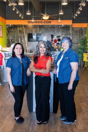 Big Frog of East El Paso Owner Angie Rodriguez in the store with the East El Paso team