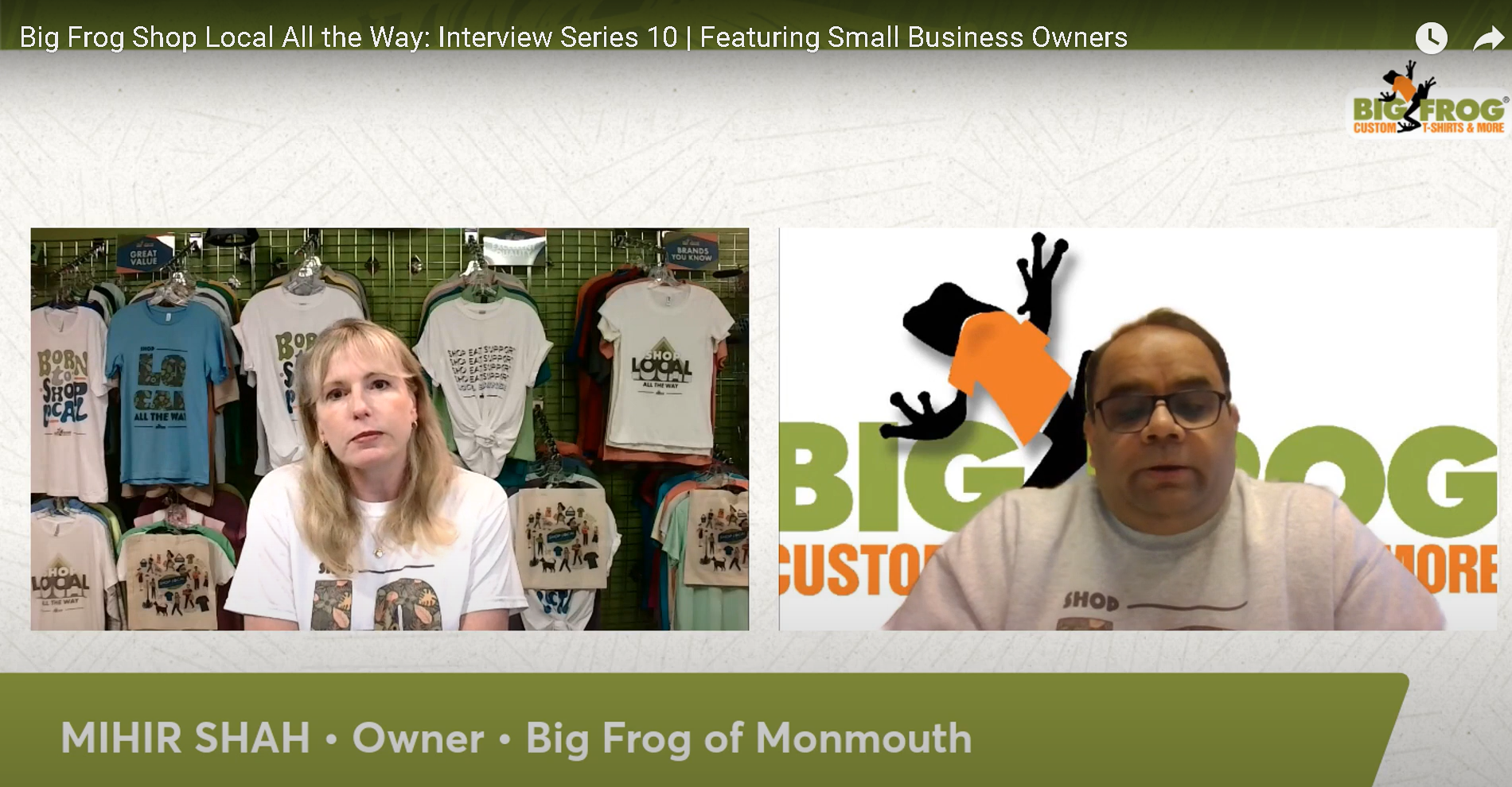 Locally Owned & Operated Monmouth t-shirt printer - Big Frog of Monmouth Owner Mihir Shah