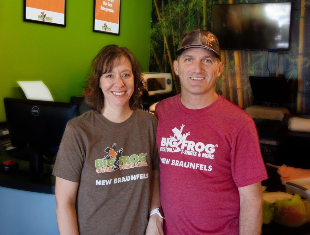 Big Frog Custom T-Shirts & More of New Braunfels Owners Mark & Jenni Maniscalco