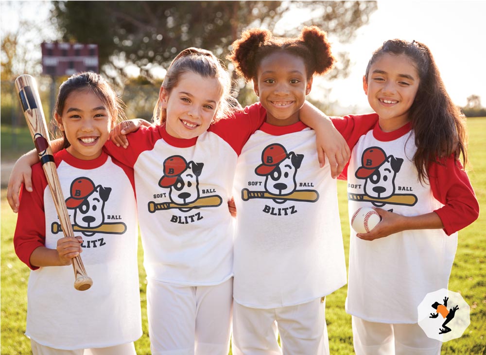 Image of 4 Girls wearing custom camp T Shirts in Beachwood, Ohio