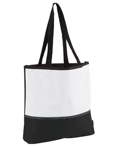 black and white convention tote