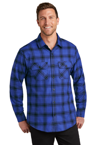 Man in a Blue & Black Plaid Flannel Shirt