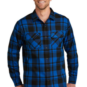 Man in a Blue & Black Plaid Flannel Shirt
