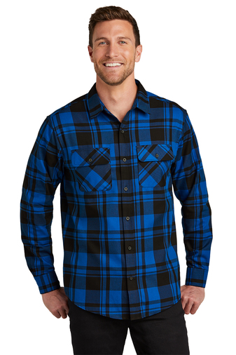 Man in a Blue & Black Plaid Flannel Shirt