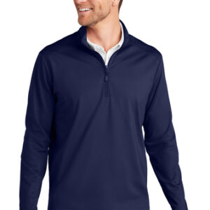 Port Authority® C-FREE® Double Knit 1/4-Zip in Navy Blue