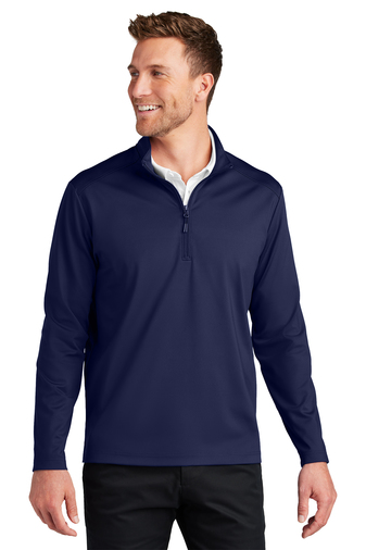 Port Authority® C-FREE® Double Knit 1/4-Zip in Navy Blue