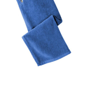 Port Authority® Grommeted Hemmed Towel in Royal 100% cotton terry velour