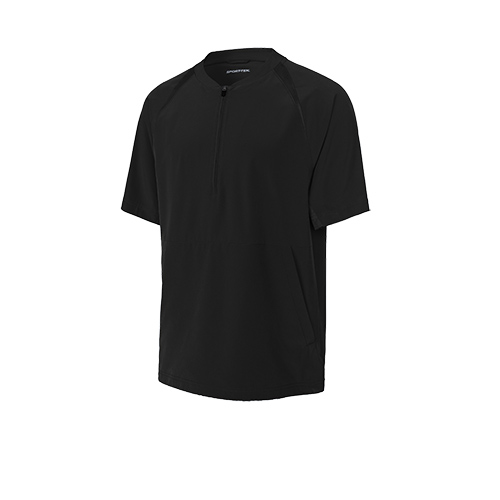 Black Sport-Tek® Repeat 1/2-Zip Short Sleeve Jacket JST489