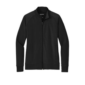 Black Sport-Tek® Ladies Sport-Wick® Stretch Full-Zip Cadet Jacket LST857