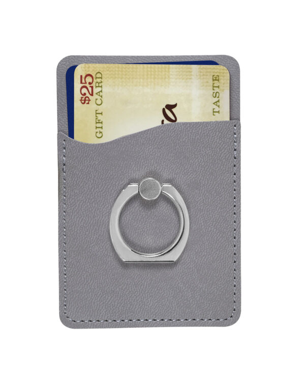 Leeman Tuscany™ Card Holder With Metal Ring Phone Stand - LG-9378