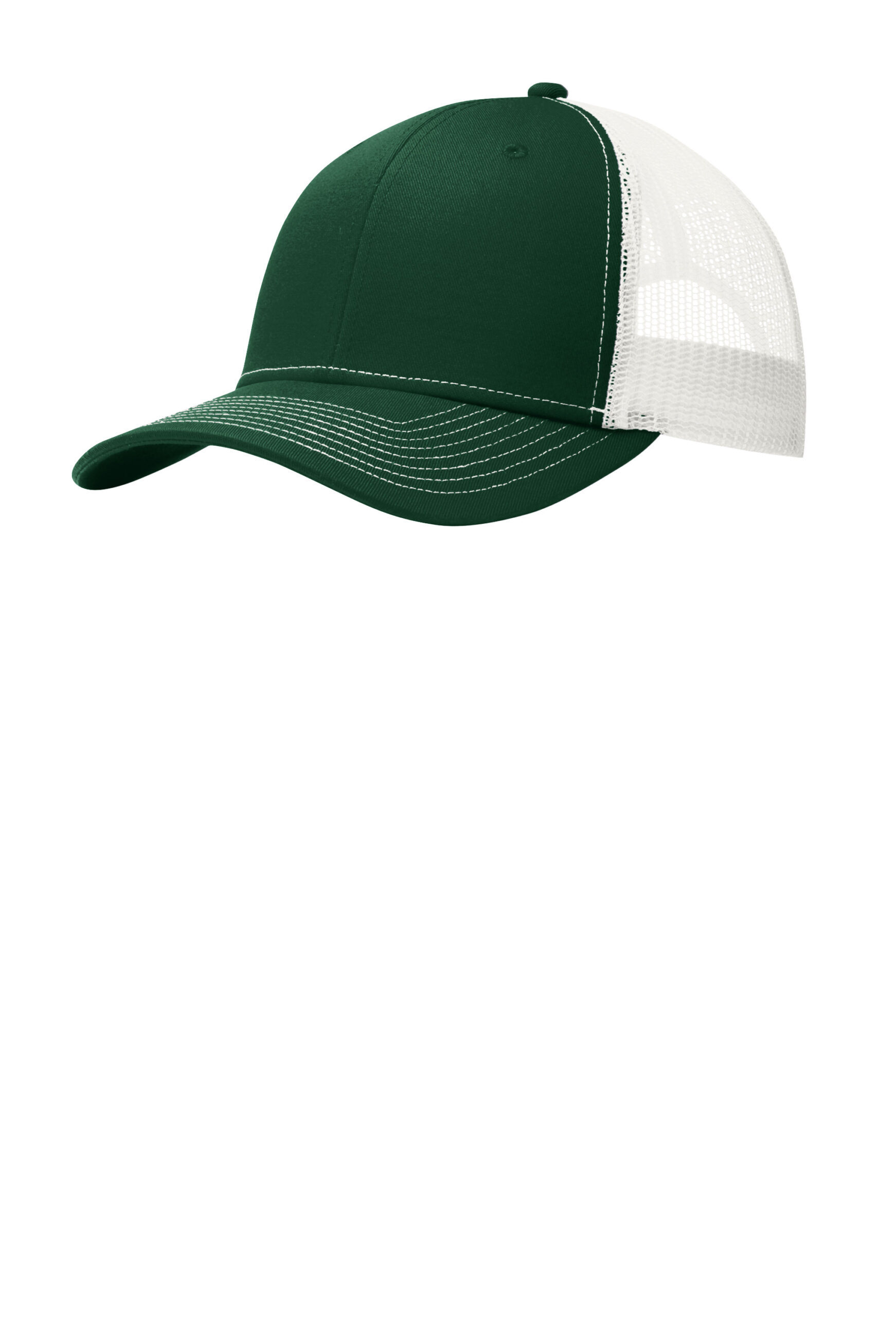 Dark Green White Port Authority® Snapback Trucker Cap - C112