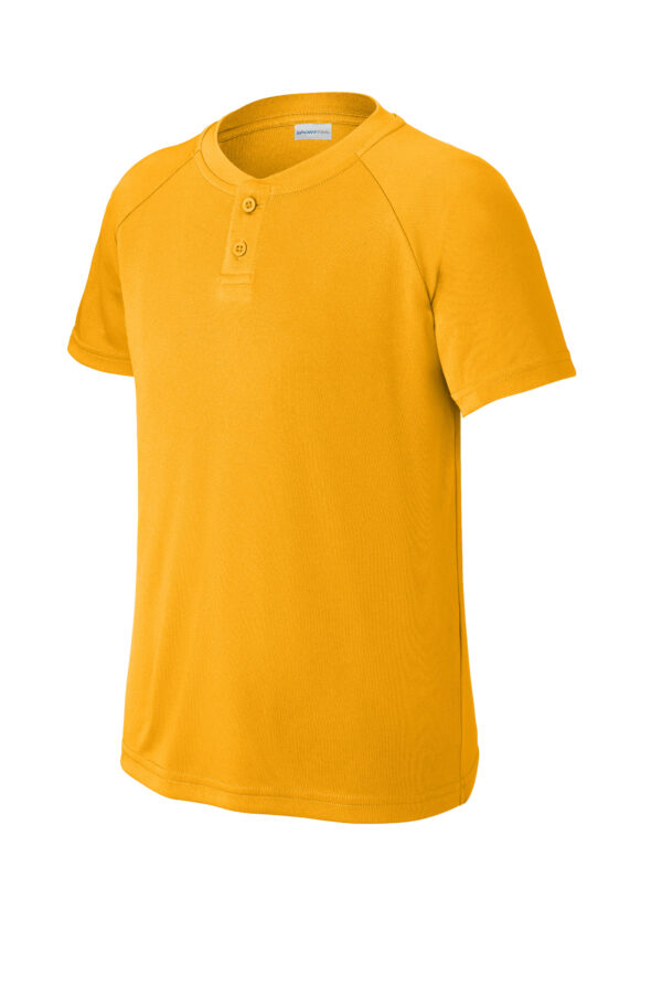 Gold Sport-Tek® Youth PosiCharge® Competitor™ 2-Button Henley - YST359