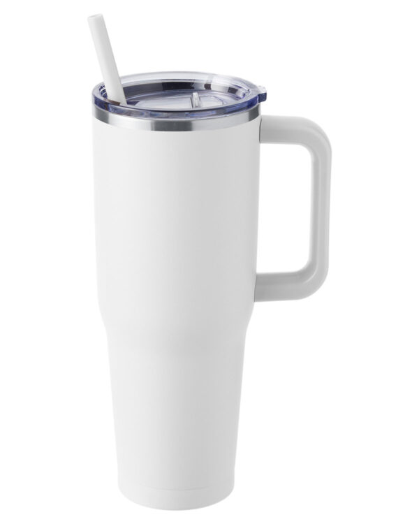 White Harriton 40oz Vacuum Insulated Travel Tumbler - M008