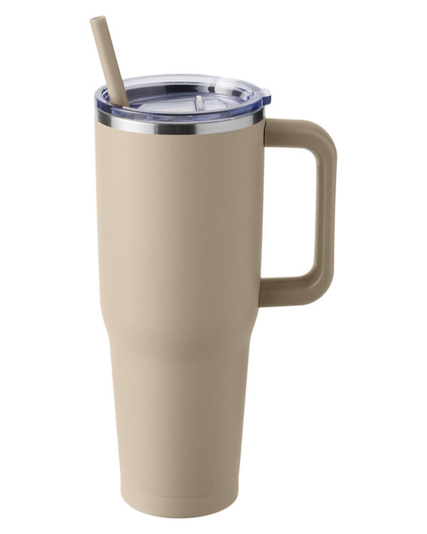 Khaki Harriton 40oz Vacuum Insulated Travel Tumbler - M008