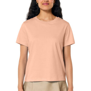 Model wearing Fresh Peach Stanley/Stella Women’s Stella Muser Tee - SXW002.