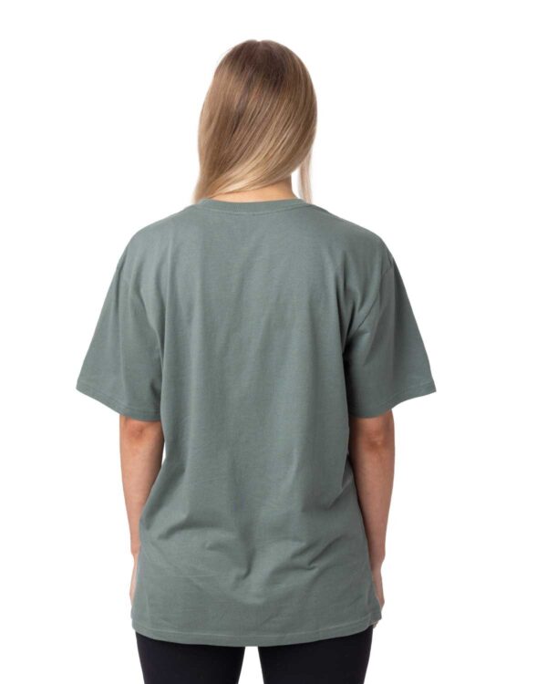 Model wearing Sage Leaf econscious Unisex Reclaimist Vibes T-Shirt - EC1070