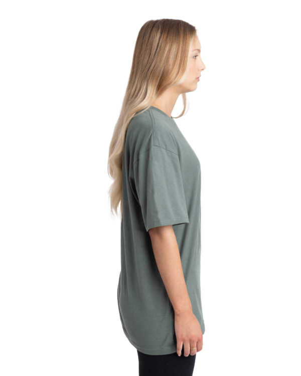 Model wearing Sage Leaf econscious Unisex Reclaimist Vibes T-Shirt - EC1070