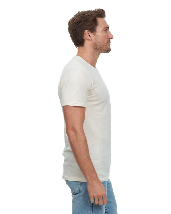 Model Wearing Natural Threadfast Apparel Epic Unisex T-Shirt -T1000