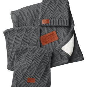 Charcoal Heather Leeman Trellis Knit Gift Set - LG910