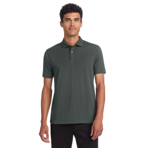 Model wearing Mercer + Mettle MM1014 White Polo