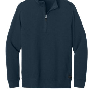 1/4 zip long sleeve sweater with waffle texture