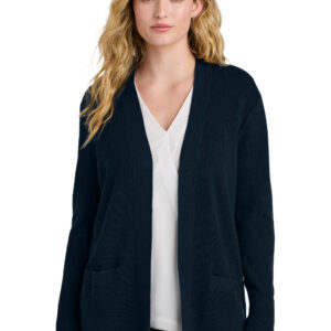 A model wearing a Port Authority® Women’s Easy Care Open-Front Cardigan Sweater